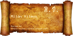 Milán Vilmos névjegykártya